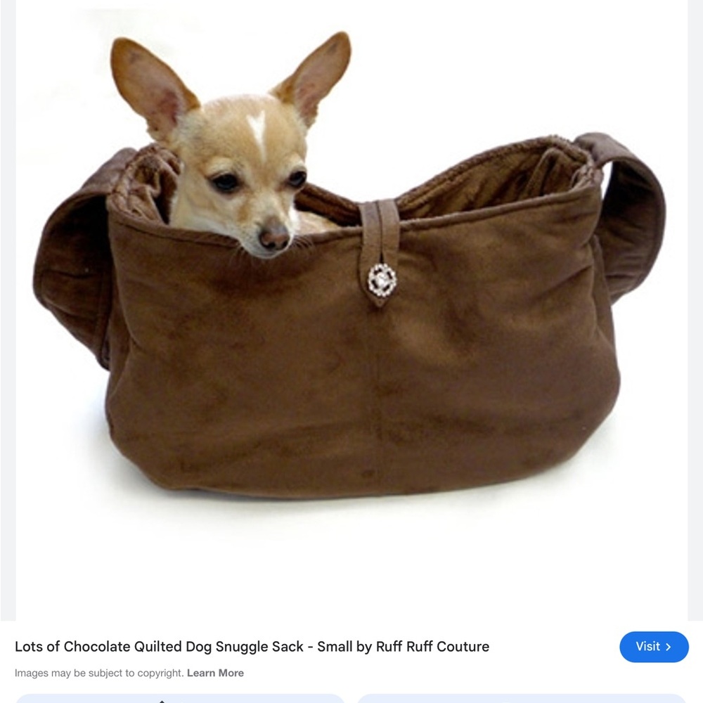 Brown Quilted Dog Snuggle Sack Ruff Ruff Couture